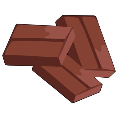  Beyaz zemin üzerinde çikolatalı klip vektör düz tasarımı, tatlı izole kesme yolu elementi