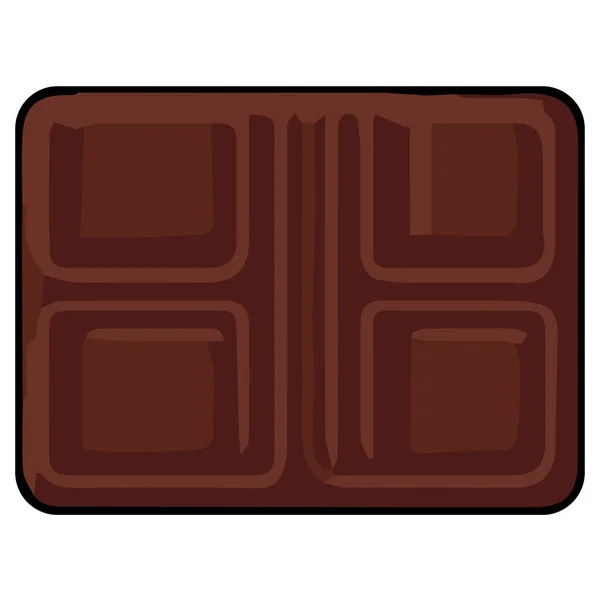 Chocolade Bar Clipart Vector Plat Ontwerp Witte Achtergrond Dessert Geïsoleerde — Stockvector