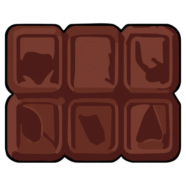 Chocolate Bar Clipart Vetor Design Plano Fundo Branco Sobremesa Elemento — Vetor de Stock