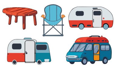 Kamp ekipmanları Clipart vektörü beyaz arkaplan üzerinde düz tasarım, kamp konsepti izole edilmiş 4 numaralı element