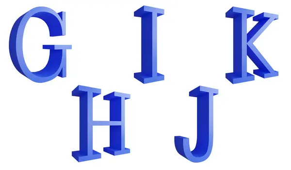 字母G K斜率元素 3D渲染英语字母表概念图标集隔离在白底 — 图库照片