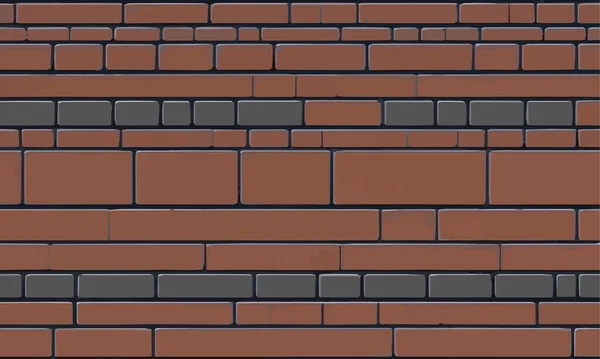 Brown Black Brick Wall Vector Illustration Background Brick Wall Closeup — Stock Vector