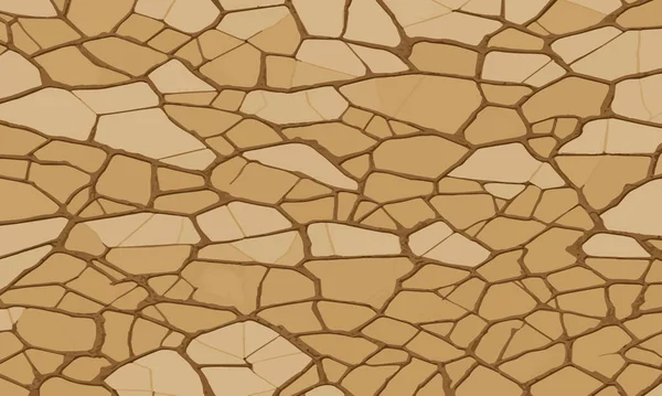 Sol Sec Surface Brune Texture Sol Fissurée Fond Surface Sèche — Image vectorielle