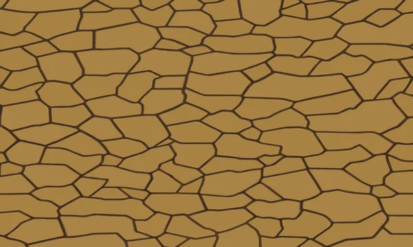Trockene Erde Braune Oberfläche Rissigen Boden Textur Hintergrund Trockene Bodenoberfläche — Stockvektor