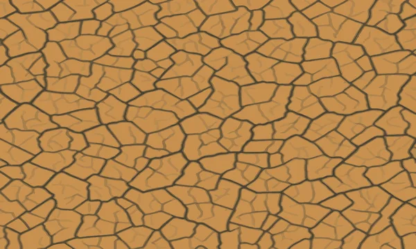Trockene Erde Braune Oberfläche Rissigen Boden Textur Hintergrund Trockene Bodenoberfläche — Stockvektor