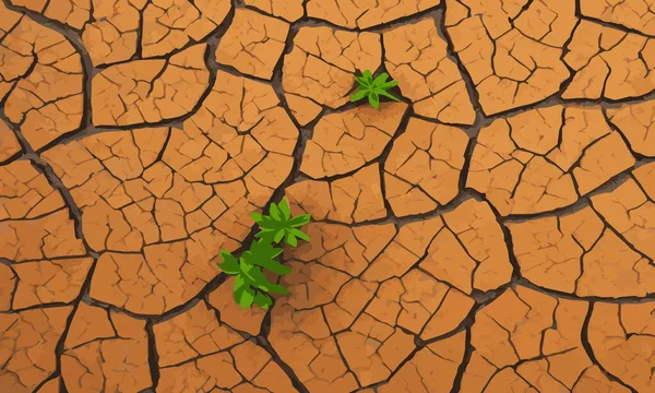 Trockene Erde Braune Oberfläche Rissigen Boden Textur Hintergrund Braune Trockene — Stockvektor