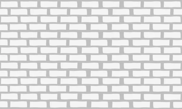 Кирпичная Стена Белый Плоский Векторный Фон Кирпичный Рисунок Стены Сером — стоковый вектор
