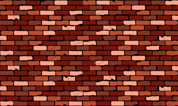 Mur Brique Fond Vecteur Surface Colorée Motif Mur Briques Vintage — Image vectorielle