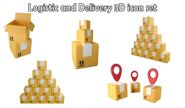 Logistic and delivery clipart element ,3D render logistic concept isolated on white background icon set No.5