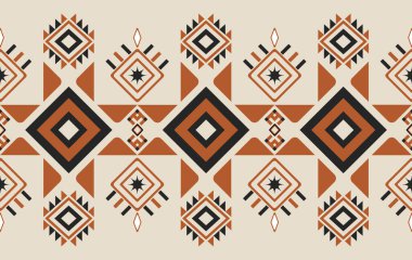 Geometrik etnik desenler renklidir. Geleneksel etnik doğu tarzı vektör deseni, arka plan, duvar kağıdı, halı, giysi, dokuma, kilise deseni, kumaş, nakış, paspas için tasarlanmıştır.