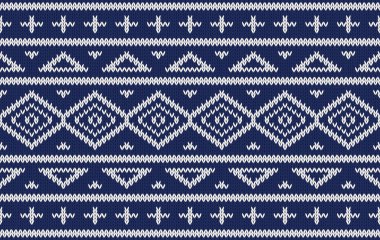 Örülmüş desensiz kumaş mavi renk tonu. Geleneksel örgü desenli vektör etnik tarzı. Arka plan, duvar kağıdı, halı, giysi, örgü desen, kumaş, piksel sanat, tekstil için tasarlandı.
