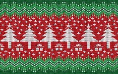 Örülmüş kumaşsız kumaş Mutlu Noeller. Geleneksel örgü şablon taşıyıcı kış tarzı. Arka plan, duvar kağıdı, Noel, giysi, örgü desen, kumaş, nakış, tekstil için tasarlandı.