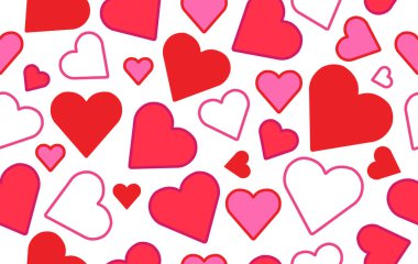 Sevgililer Günü kumaşsız Sevgililer Günü. Aşk festivali modeli vektör kalp aşığı. Arkaplan, duvar kâğıdı, sevgililer günü deseni, ambalaj kağıdı, çift, kumaş, yıldönümü, sevgilim için tasarlandı.