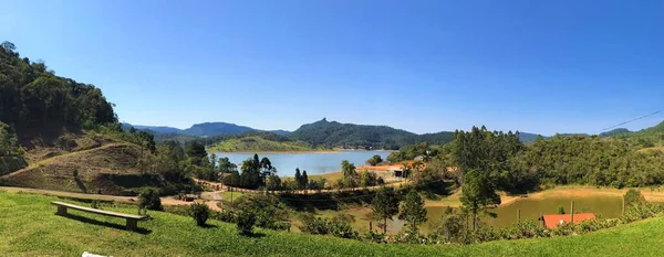 Panoramafoto Aufgenommen Von Der Spitze Des Hügels Des Holzhauses Rio — Stockfoto