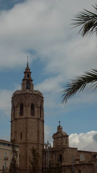 Turnul Istoric Miguelete Lângă Catedrala Din Valencia Spania — Fotografie, imagine de stoc