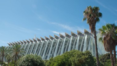 Valencia 'daki (İspanya) Turia Nehri' nin sanat ve bilim şehrinin manzarası.