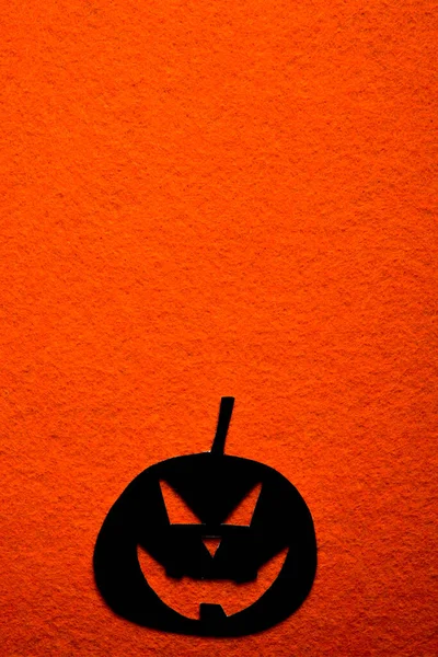 Cut Out Paper Pumpkin Painted Black Colored Background — Stock Photo, Image