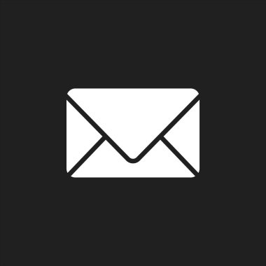 Arkaplanda düz basit zarf simgesi. Vektör illüstrasyonu