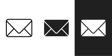 Arkaplanda düz basit zarf simgesi. Vektör illüstrasyonu