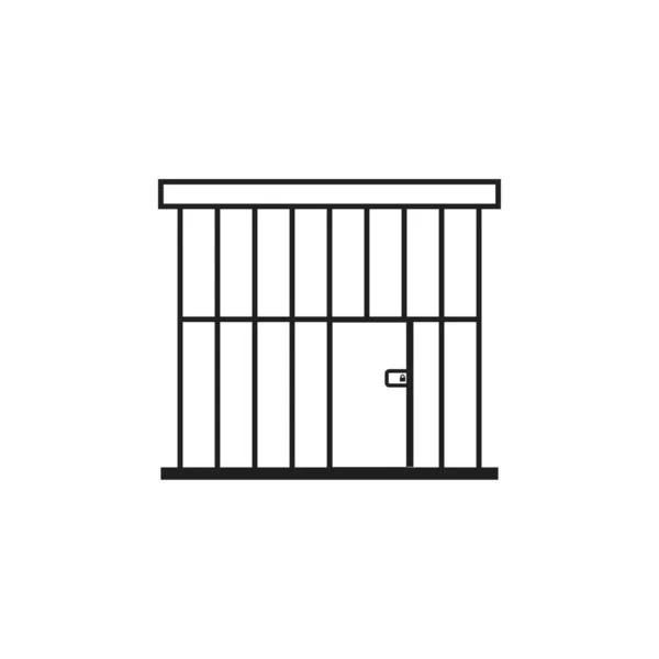 Плоская Тюремная Клетка Икона Камеры Белом Фоне Векторная Иллюстрация — стоковый вектор