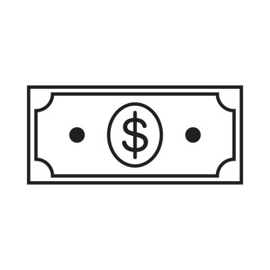 Taslak dolar para nakit fatura illüstrasyon vektörü. Vektör illüstrasyonu