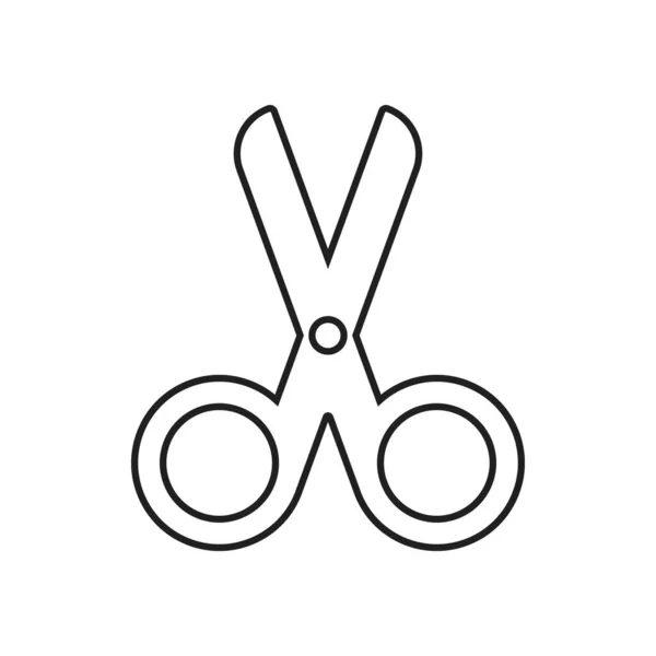 Flat Outline Scissors Icon White Background Vector Illustration — Stock Vector