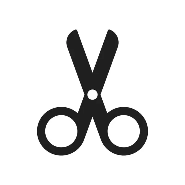 Flat Black Scissors Icon White Background Vector Illustration — Stock Vector