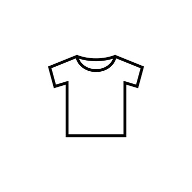 Beyaz arka planda düz çizgili gömlek simgesi. Vektör illüstrasyonu