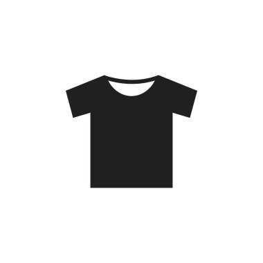 Düz siyah gömlek ikonu beyaz arkaplanda. Vektör illüstrasyonu