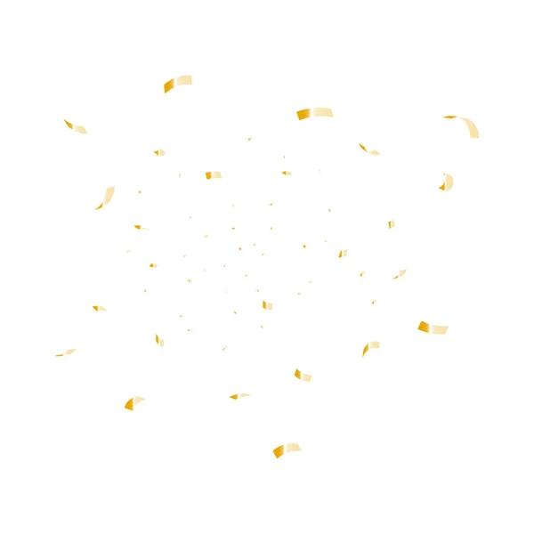 Gratulationshintergrund Mit Goldkonfetti Auf Weißem Hintergrund Vektorillustration — Stockvektor