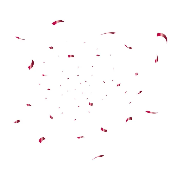 Glückwunsch Hintergrund Mit Rotem Konfetti Auf Weißem Hintergrund Vektorillustration — Stockvektor