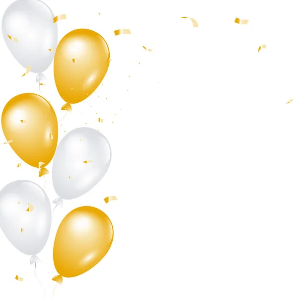 庆祝无缝横幅 金色气球和金箔 媒介节庆图解 矢量图形