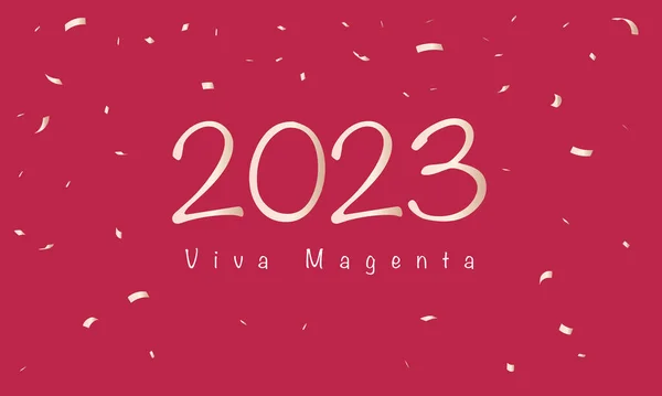 Soyut arkaplan, 2023 yılının renk enerjisi, viva moru ve konfeti. Vektör illüstrasyonu