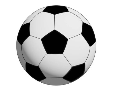 Futbol topu ikonu, yarışma için futbol sporu. Profesyonel oyuncu objesi. Beyaz arkaplanda izole edilmiş vektör gerçekçi illüstrasyon. Vektör illüstrasyonu