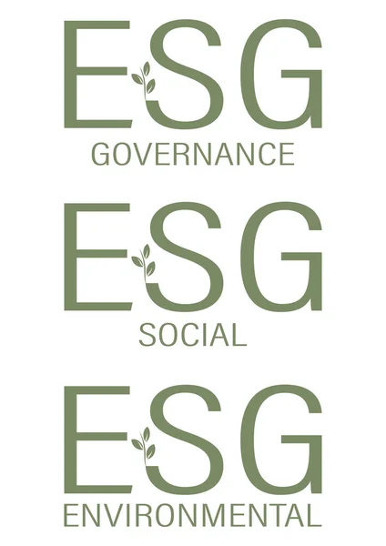 Set Esg Letters Eenvoudig Lettertype Voor Ecologie Banner Brief Esg — Stockvector