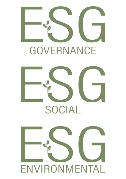 一套简单字体的Esg字母 用于生态横幅 信Esg环境 社会和治理 矢量说明 免版税图库矢量图片