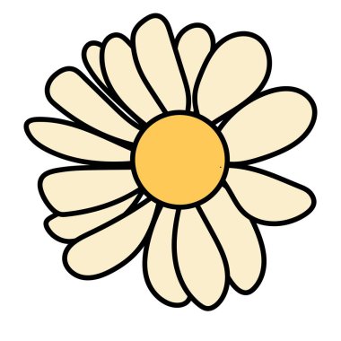 70 'lerin tarzında bir çiçek, arka plan ve kartlar için desenler yaratmak için mükemmeldir. Vektör illüstrasyonu