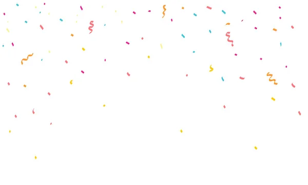 Fondo Felicitación Con Confeti Colores Serpentina Ilustración Vectorial — Vector de stock