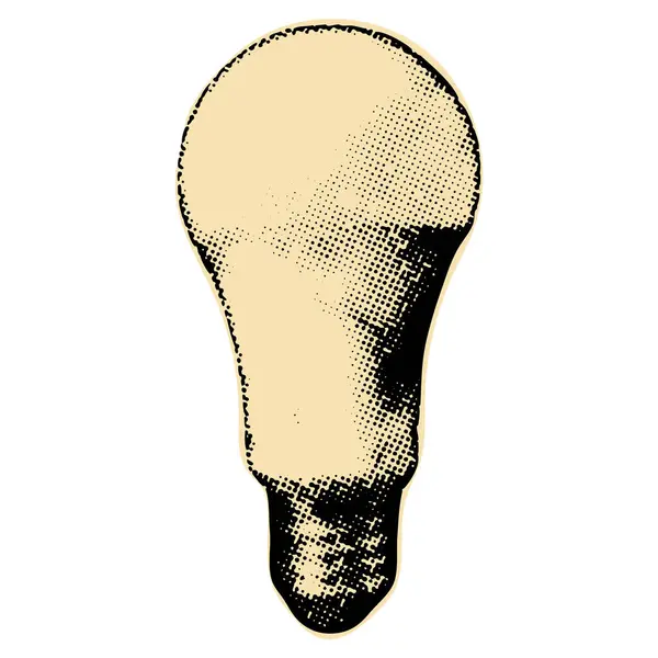 Bu retro stil yarım ton illüstrasyonunda minimalist tasarımda klasik bir ampul bulunur. Yaratıcılık, nostalji ve soyut estetiği çağrıştırıyor. Vektör illüstrasyonu