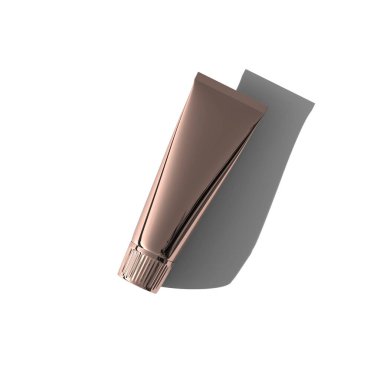 Rose Gold kozmetik üst görünümü uzun gölge şeffaf arkaplan ile izole