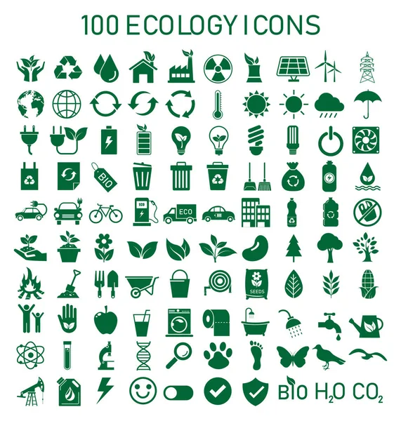 stock vector 100 ecology recycle icons set on isolated on white background. Environment and sustainable collection sign. Green energy and nature symbols. vector illustration flat design.