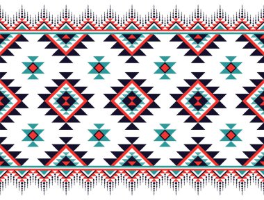 Etnik geometrik kabile modeli geçmişi. Kumaş, halı, duvar kağıdı, giysi, ambalaj, batik için kusursuz Navajo tasarımı. Vektör illüstrasyon nakış biçimi.