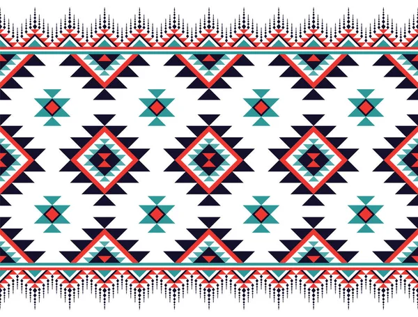 Ethnic Geometric Tribal Pattern Background Seamless Navajo Design Fabric Carpet — Stock Vector