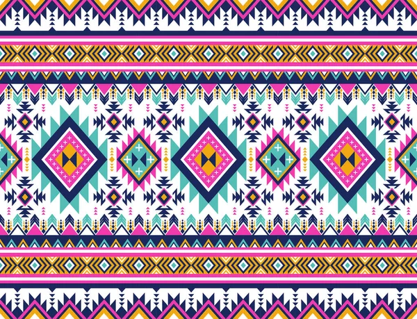 Retro rengi, etnik Navajo pürüzsüz desen. Kumaş, halı, duvar kağıdı, giysi, ambalaj, batik için geleneksel kabile tasarımı. Hint, İskandinav, Meksikalı, Aztek tarzında halk çizgili desen.
