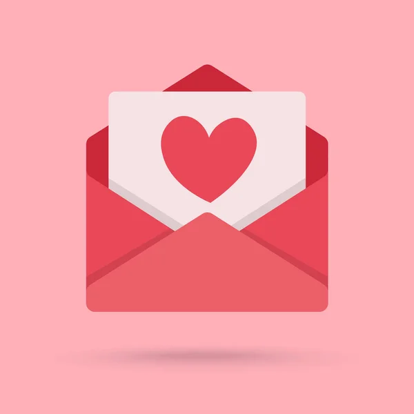 Red Love Emoji Letter Message Pink Background Symbol Valentine Day — Stock Vector