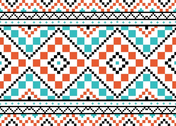 Ethnic Geometric Navajo Traditional Pattern Design Carpet Wrapping Wallpaper Clothing — Stock Vector