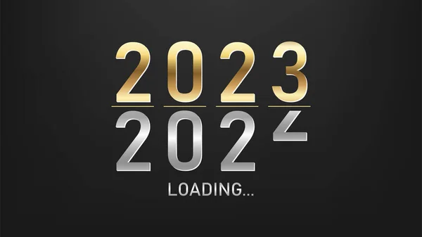 Happy New Year 2023 Loading Countdown Vector Illustration Design Start — Stock Vector