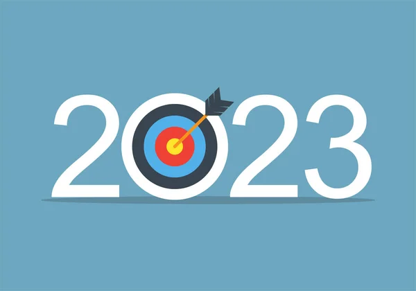 Affärsmål Gott Nytt 2023 Strategiplanering För Framtiden 2023 Nummer Med — Stock vektor