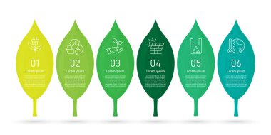 Arkaplanda yaprak ekolojisi bilgisel altıncı element simgesi. Ekosistem ortamını ve enerjisini koru. Toprak doğası günü. Vektör çizimi. Güneş pili ve rüzgar enerjisi. Geri dönüşüm ve yenilenebilir enerji işareti.