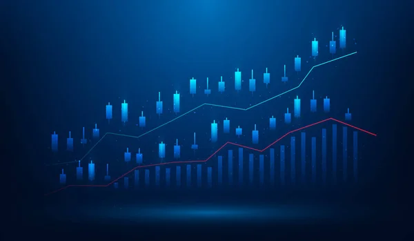 Ділова Інвестиційна Діаграма Технології Збільшення Акцій Ринкова Діаграма Зростання Фінансових — стоковий вектор